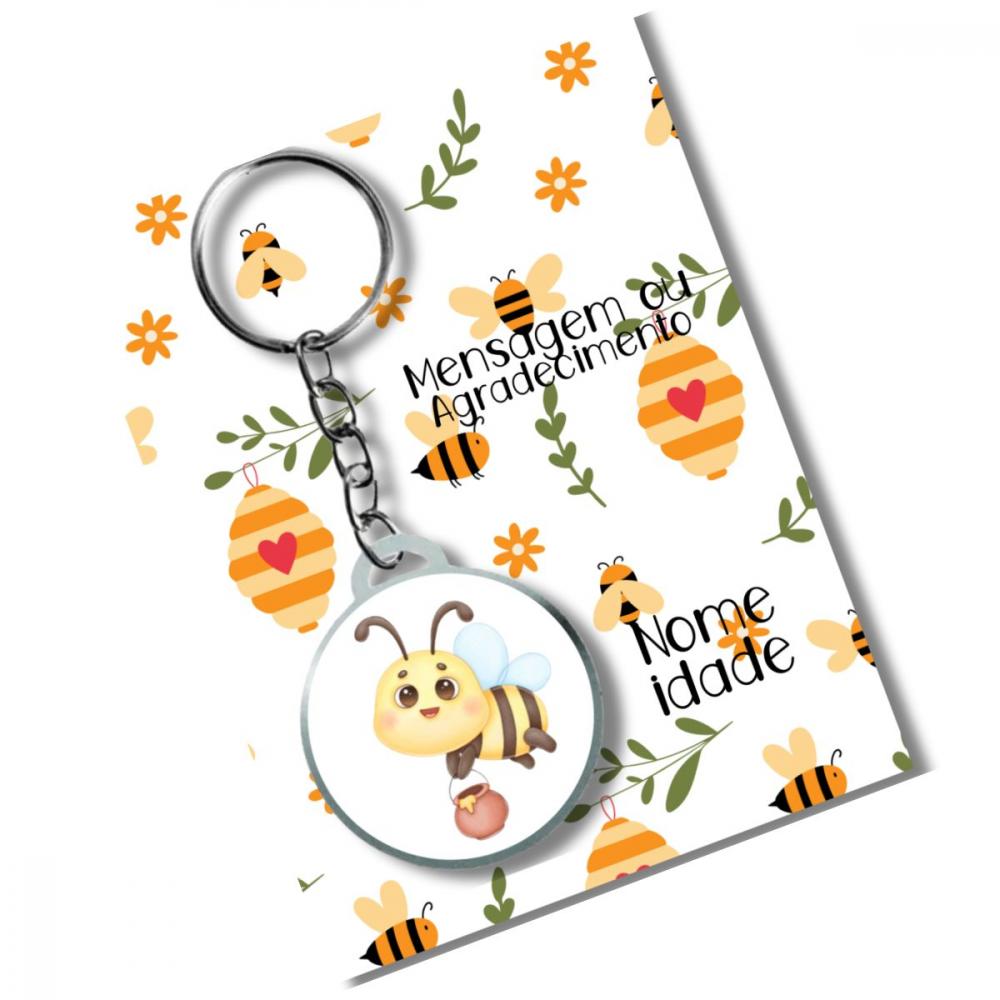 Chaveiros Personalizados  Abelhinha + card e embalagem * Adesivad