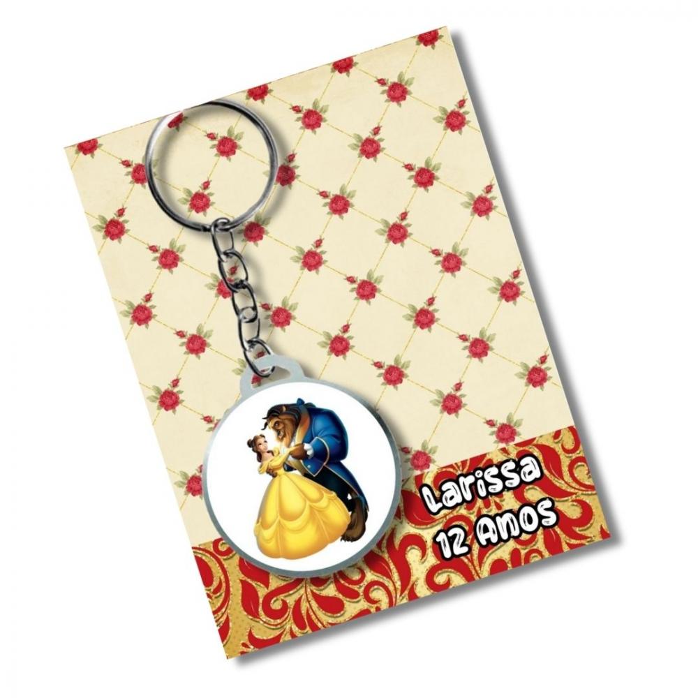 Chaveiros Personalizados  Bela e a Fera + card e embalagem * Ades