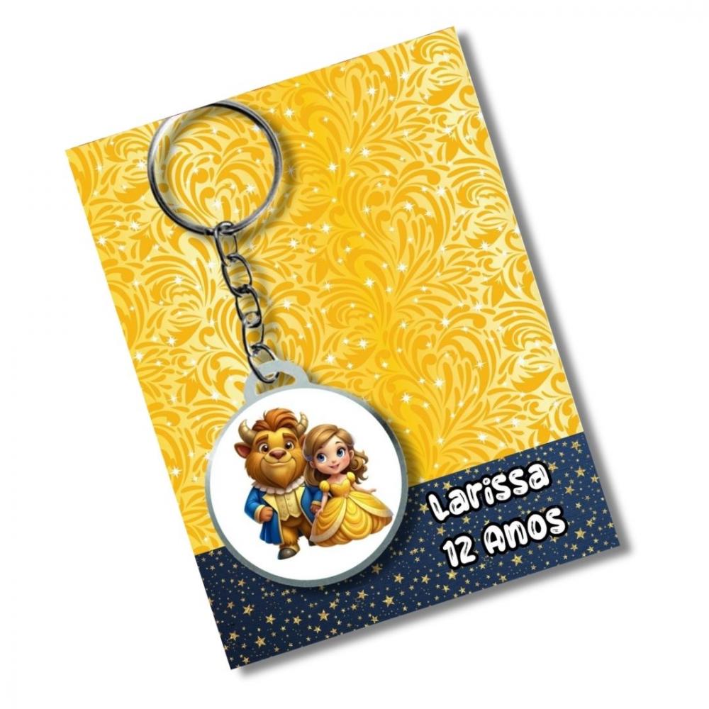Chaveiros Personalizados  Bela e a Fera + card e embalagem * Ades