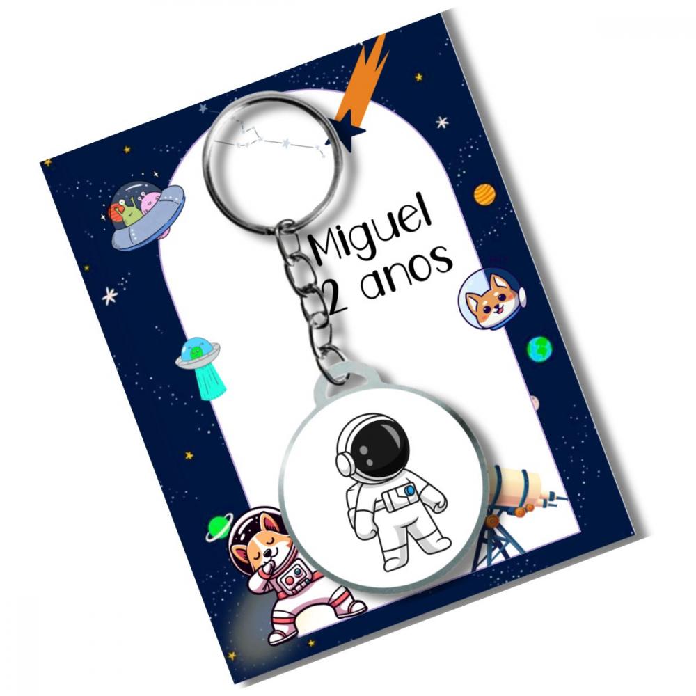 Chaveiro  Personalizado Astronauta + card e embalagem * adesivado
