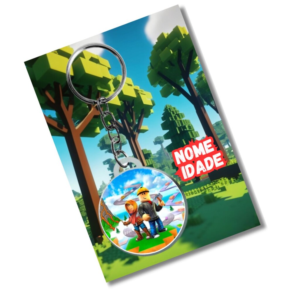 Chaveiro Personzalizado Roblox + card e embalagem * adesivado - C