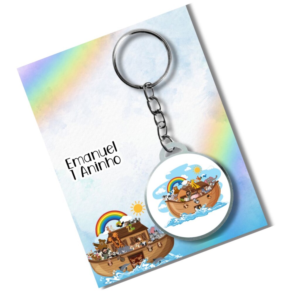 Chaveiro Personzalizado Arca de nóe + card e embalagem * adesiva