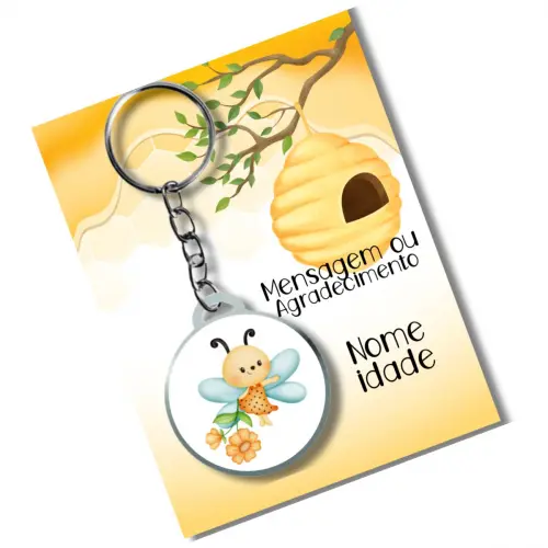 Chaveiros Personalizados  Abelhinha + card e embalagem * Adesivad