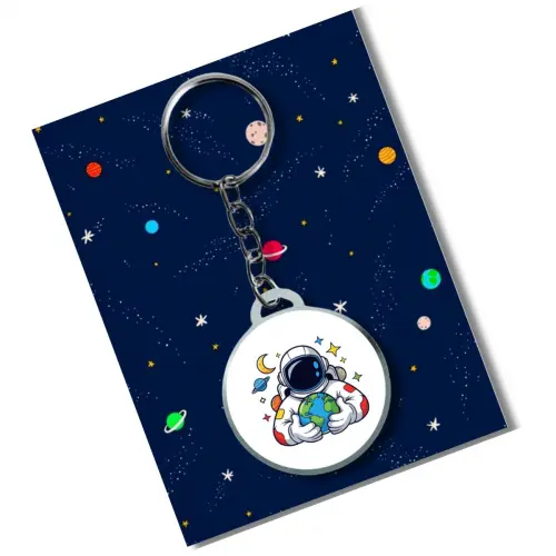 Chaveiro  Personalizado Astronauta + card e embalagem * adesivado
