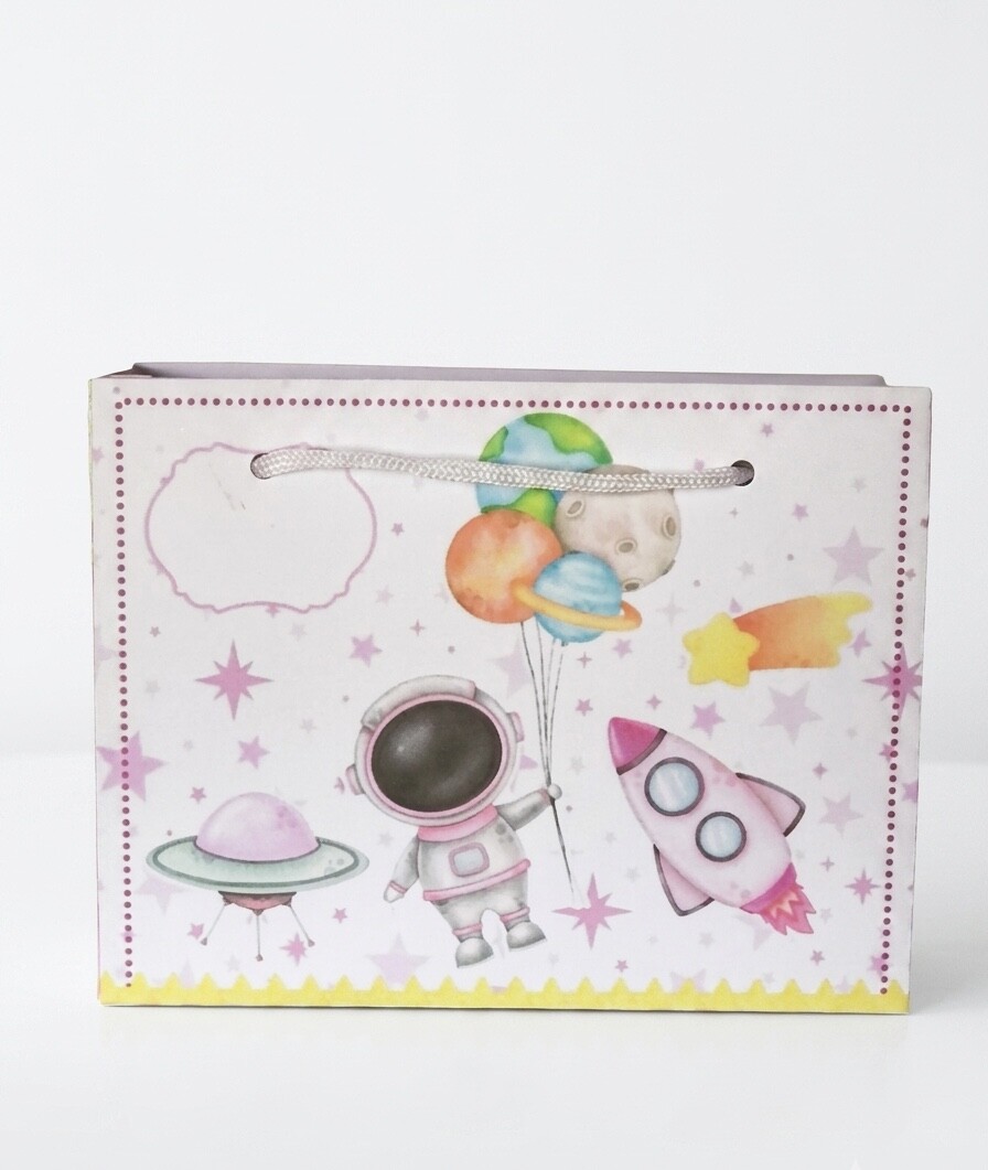 Kit 10 sacolinhas personalizadas astronauta menina