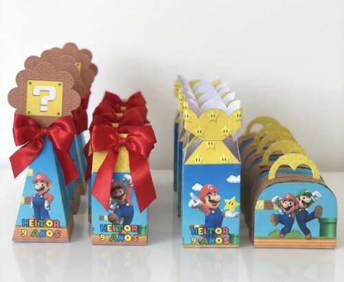kit 20 caixinha personalizada super mário lembrancinha para festa