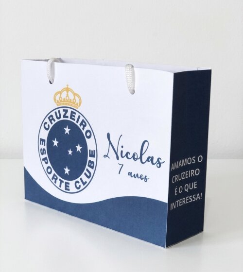 Kit 10 sacolinhas personalizadas Cruzeiro PEGUE E MONTE
