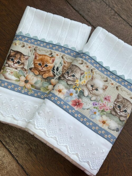 Toalha de Rosto Gatinhos