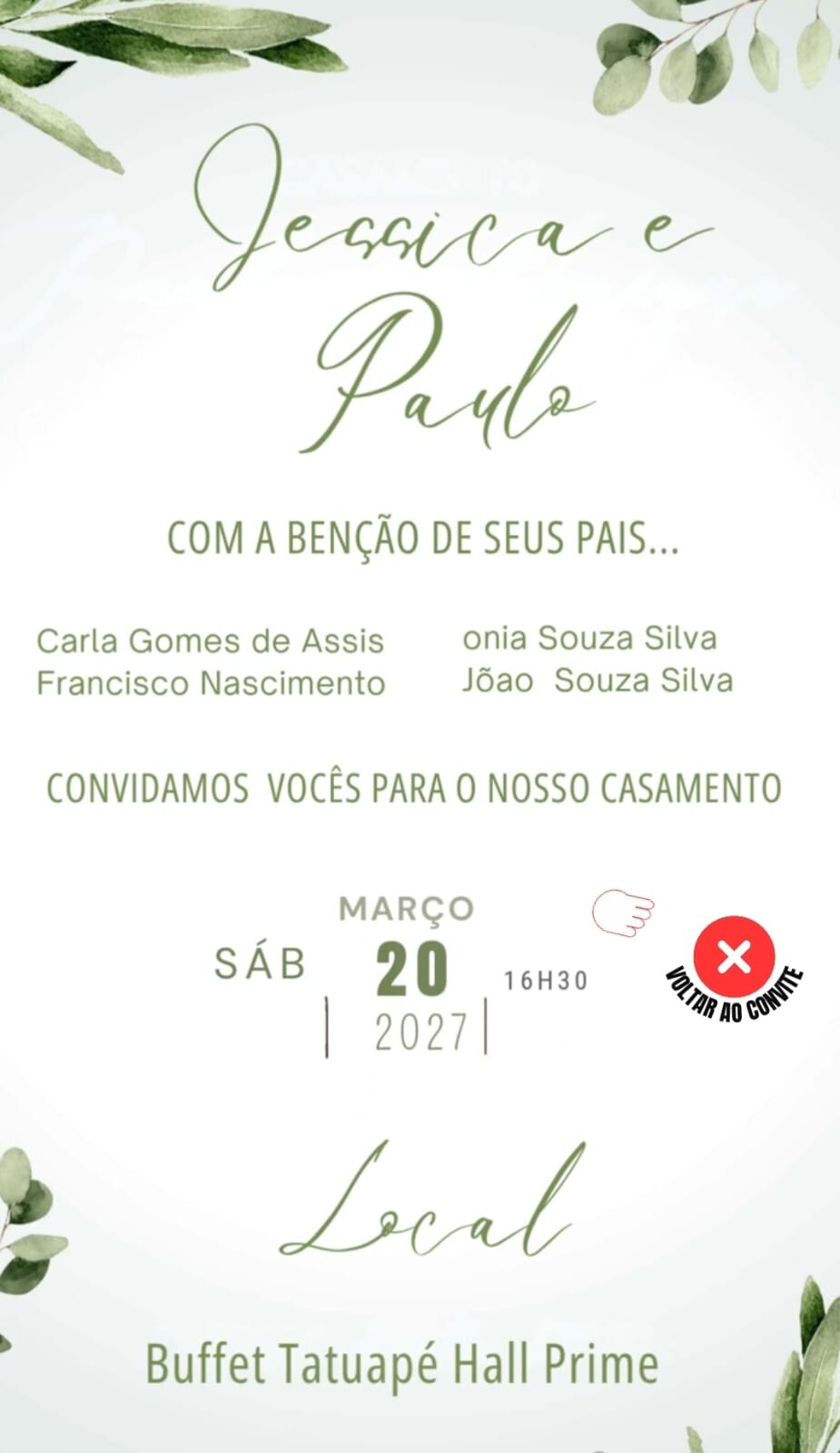 Convite Digital Interativo de Casamento com video