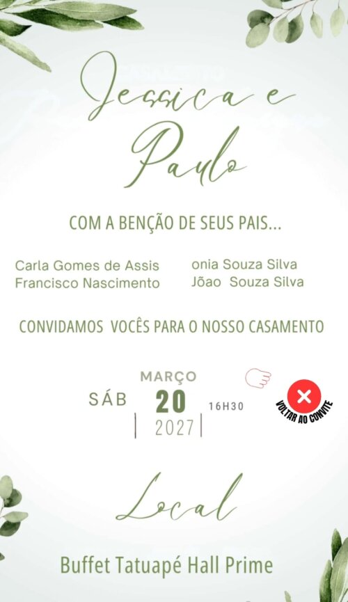 Convite Digital Interativo de Casamento com video