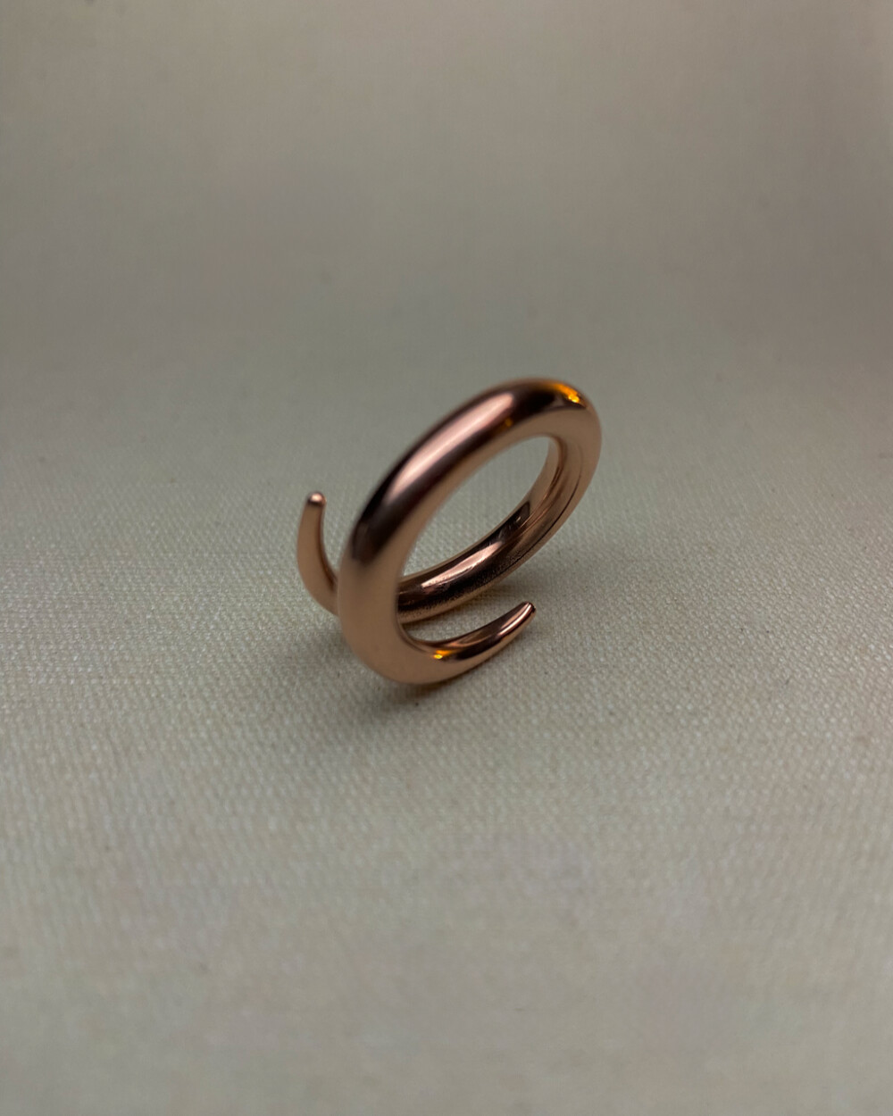 Anel de cobre Espiral. Ajustável com Acabamento Polido