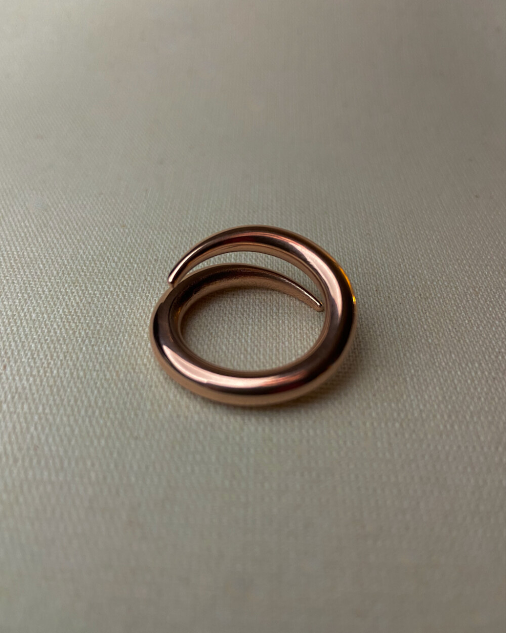 Anel de cobre Espiral. Ajustável com Acabamento Polido