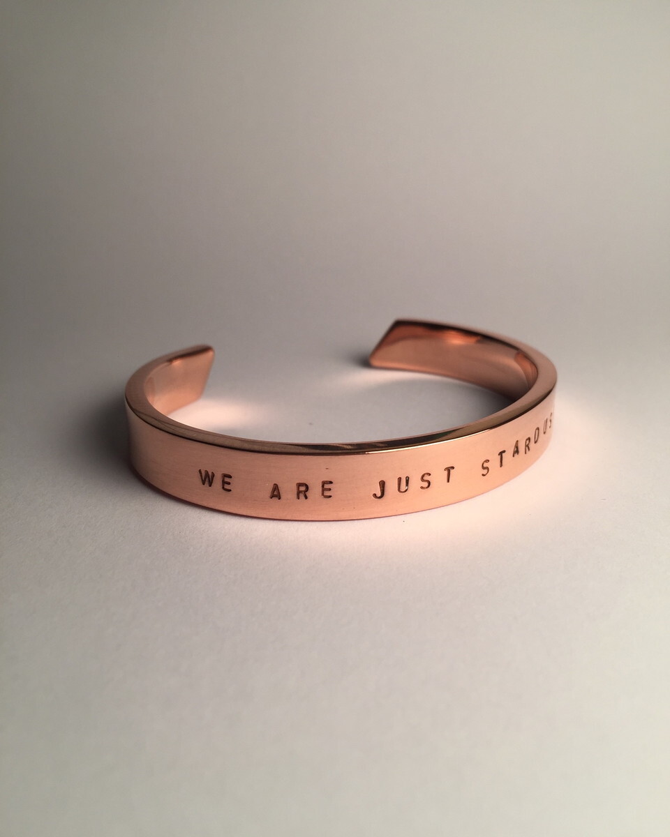Pulseira de Cobre Gravada Personalizável em Cobre Maciço