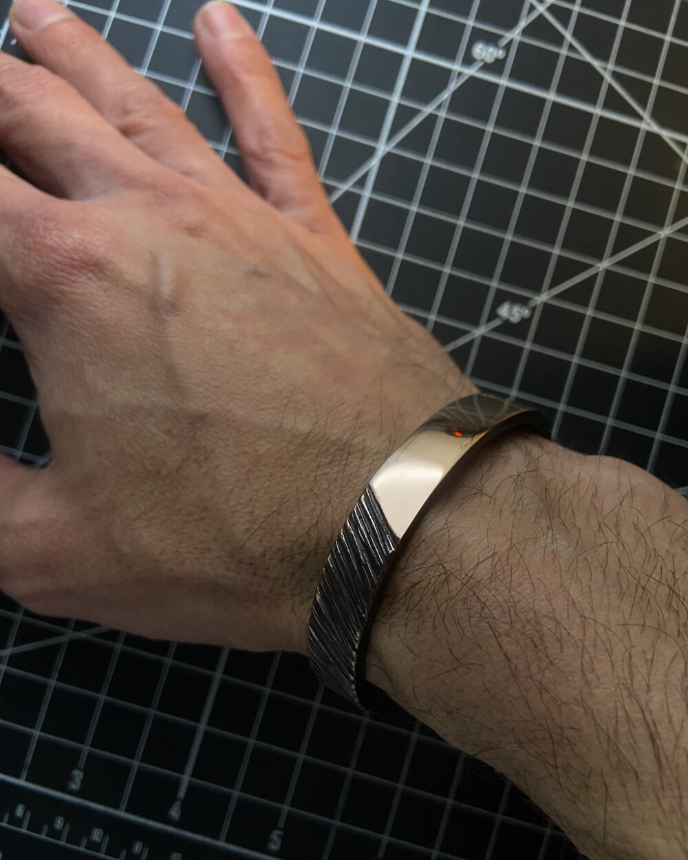 Pulseira de Cobre Frontal Polida - Cuff Sob Medida