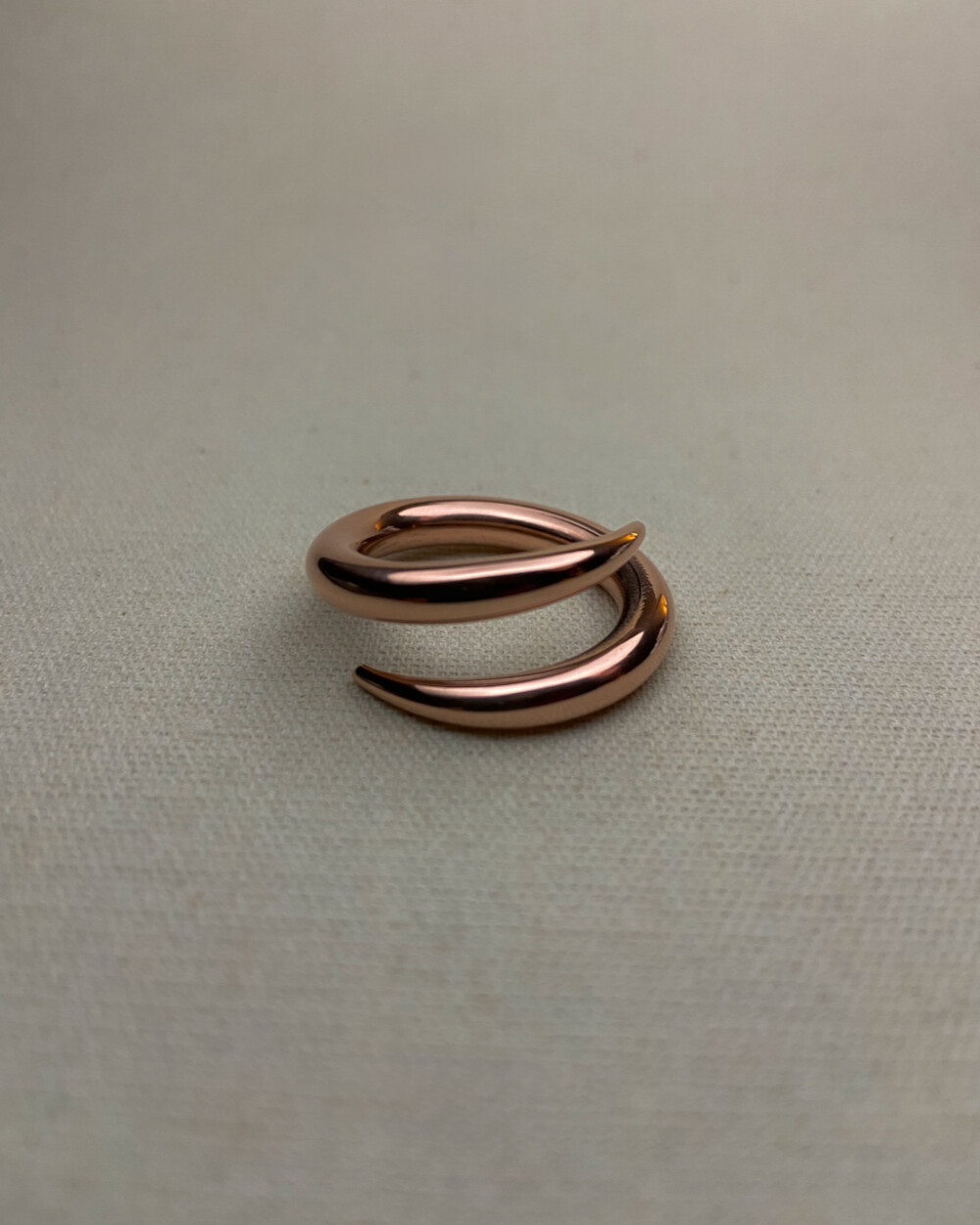 Anel de cobre Espiral. Ajustável com Acabamento Polido