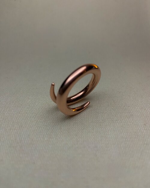 Anel de cobre Espiral. Ajustável com Acabamento Polido