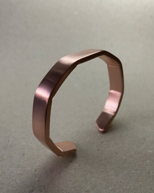 Pulseira de cobre Facetada Reta