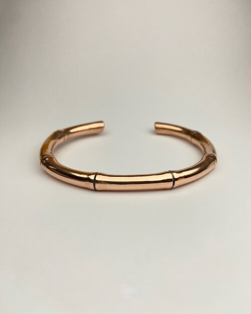 Pulseira Bambu em Cobre Maciço - Ajustável e Sob Medida