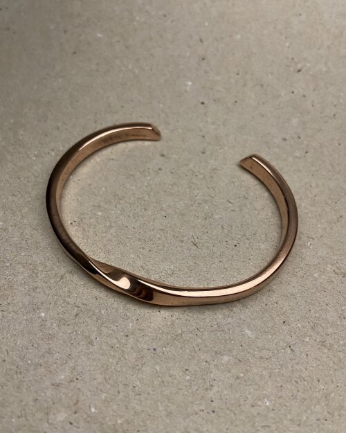 Pulseira Torcida Cobre Maciço Cuff Ajustável Sob Medida