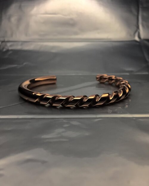 Pulseira Broca de Cobre Maciço - Ajustável e Elegante