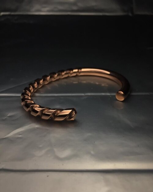 Pulseira Broca de Cobre Maciço - Ajustável e Elegante