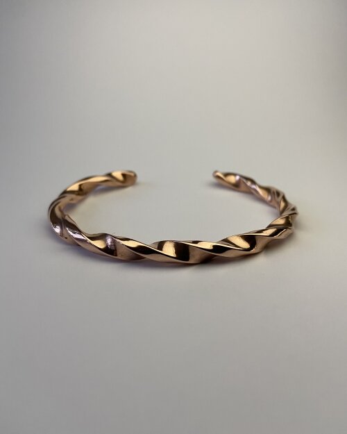 Pulseira Espiral Cuff de Cobre Maciço Sob Medida