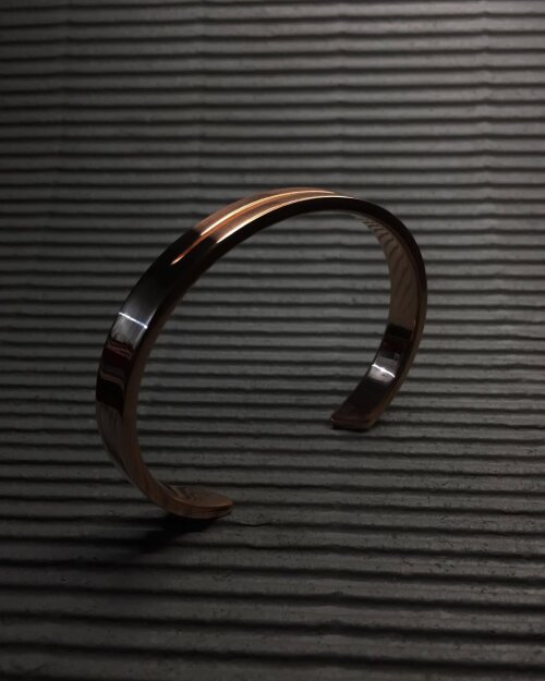 Pulseira Recorte em Cobre Maciço - Ajustável e Exclusiva
