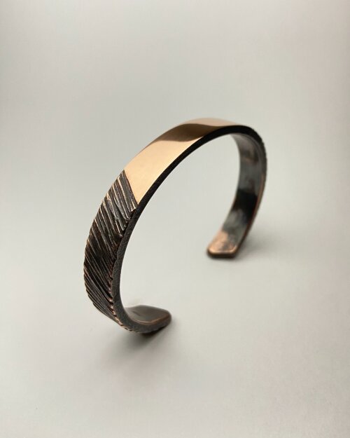 Pulseira de Cobre Frontal Polida - Cuff Sob Medida
