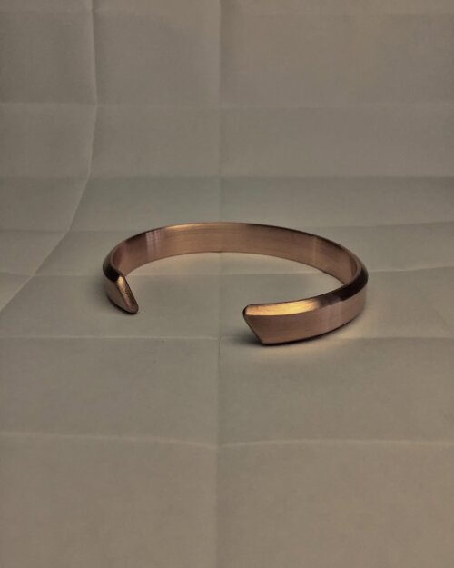 Pulseira Cobre Chanfrada Cuff com Acabamento Escovado