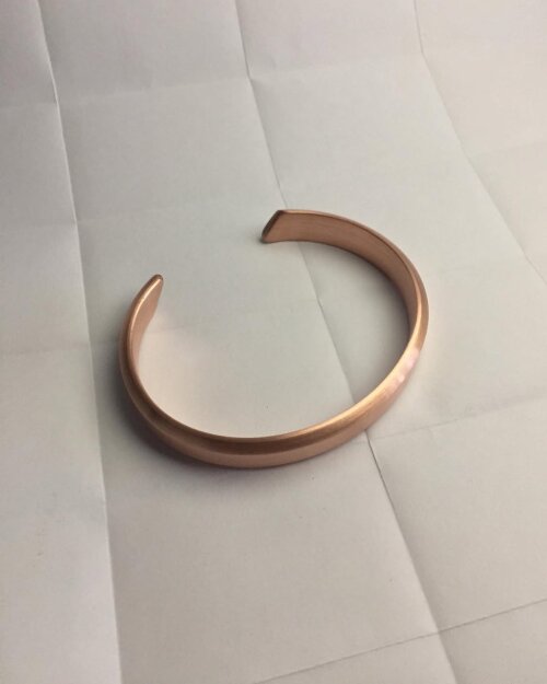Pulseira Cobre Chanfrada Cuff com Acabamento Escovado