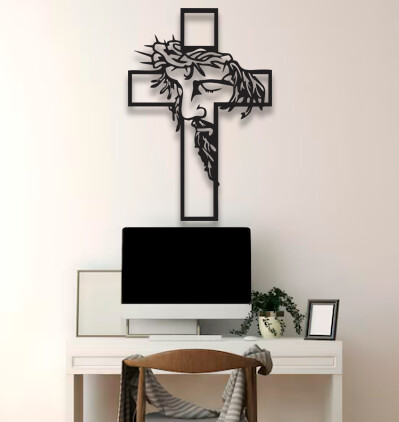 Quadro Vazado JESUS CRISTO Decorativo MDF 3mm Corte a Laser | 25c