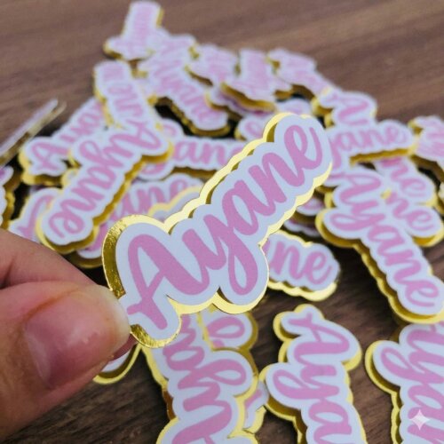 Kit 20 Unid Aplique Nome 3D 5cm - Personalizado