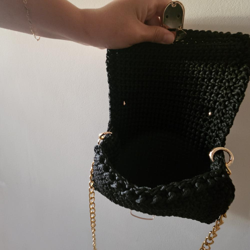 Bolsa de croche com Aba Tictac Mão/transversal