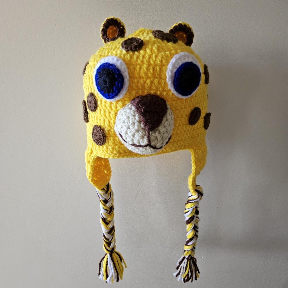 Toucas de crochê divertidas animais safari
