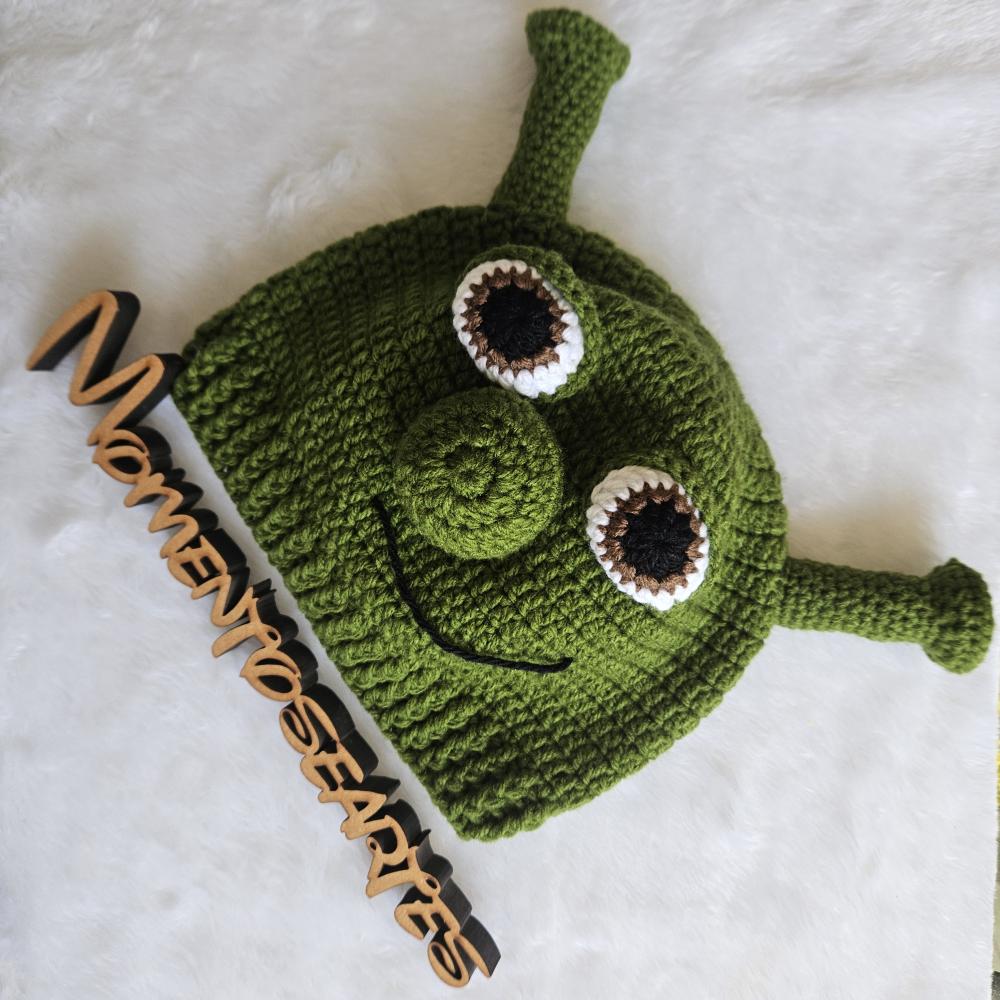 Toucas de crochê divertidas sherek