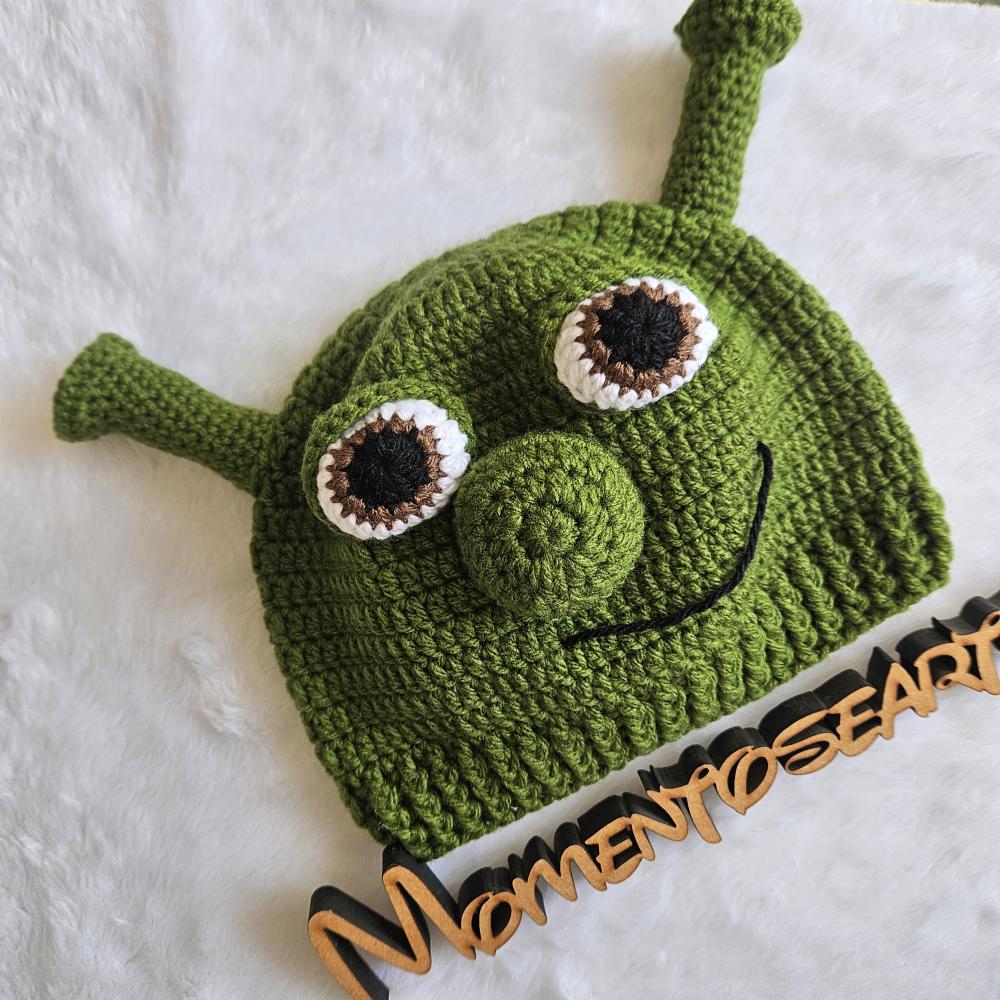 Toucas de crochê divertidas sherek