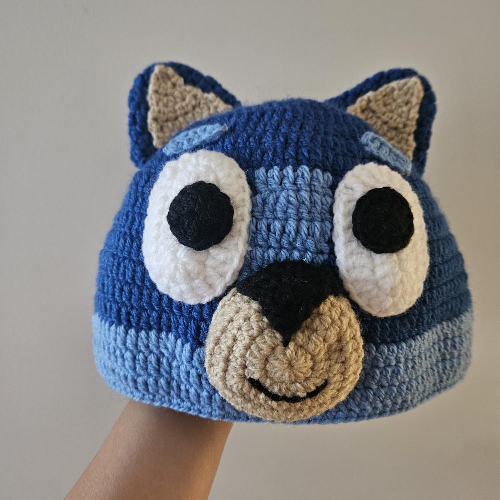 Toucas de crochê divertidas Bingo ou Bluey