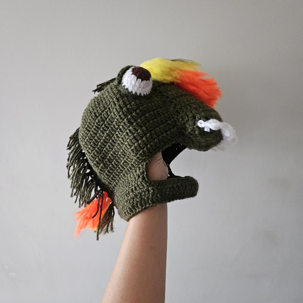 Toucas de crochê divertidas dinossauro dinodan