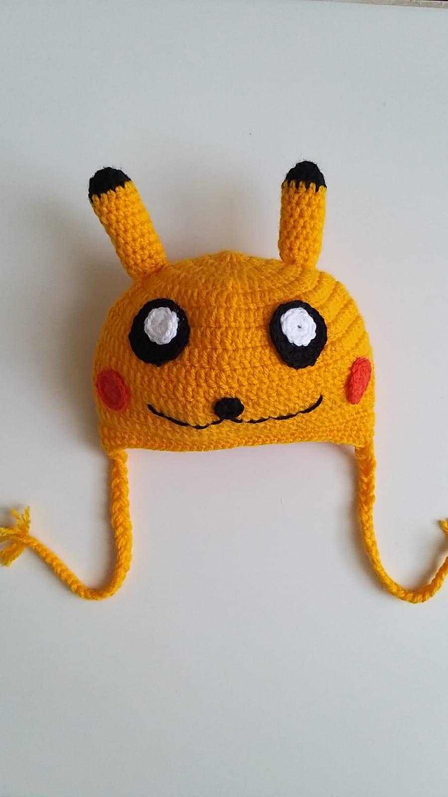 Toucas de crochê divertidas pokemon