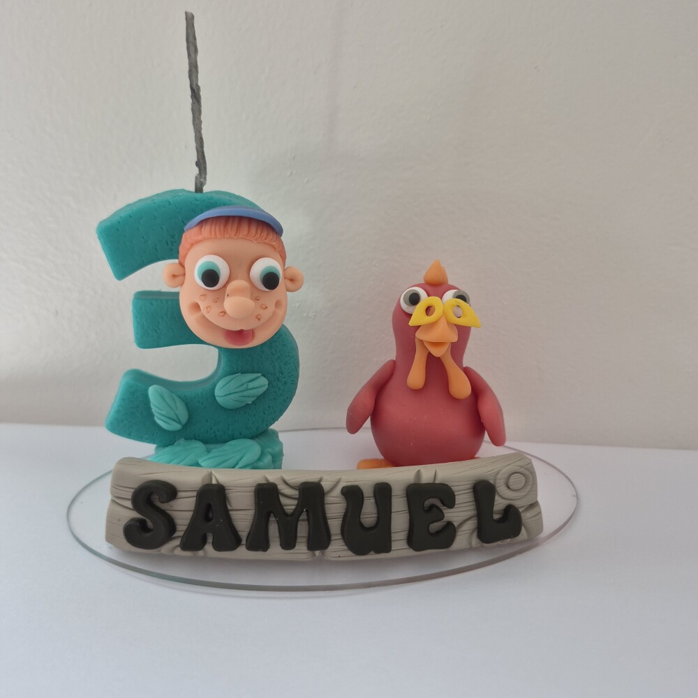 Topo de bolo biscuit personalizado Cocoricó