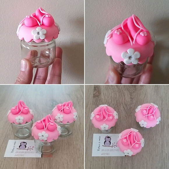 10 Lembrancinha Potinho Bailarina Biscuit