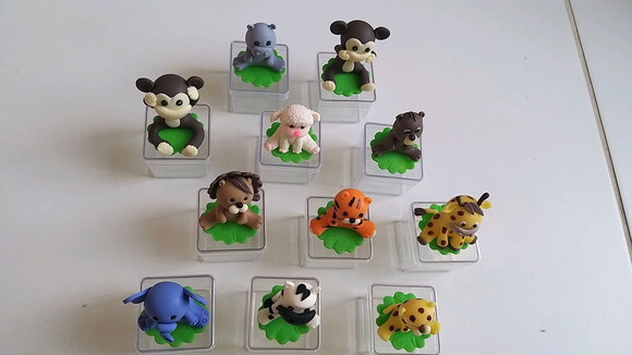 10 Lembrancinhas Animais Safari Caixinha