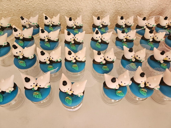 10 Lembrancinhas de Casamento Pombinhos Potinhos Personaliza