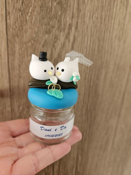 10 Lembrancinhas de Casamento Pombinhos Potinhos Personaliza