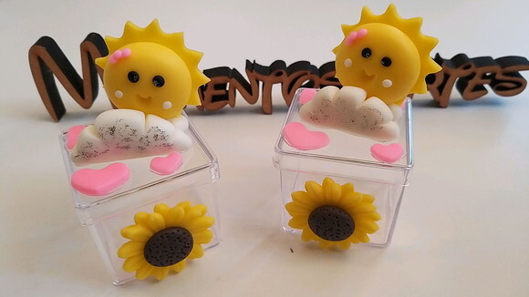 10 Lembrancinhas Girassol Caixinhas