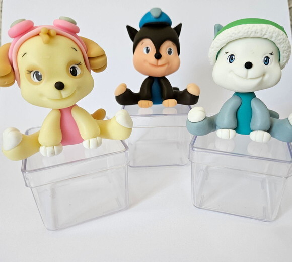 10 Lembrancinhas Patrulha Canina Biscuit Caixinha
