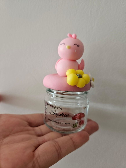 10 Potinho de Vidro Lembrancinha com Etiqueta Adesiva Person