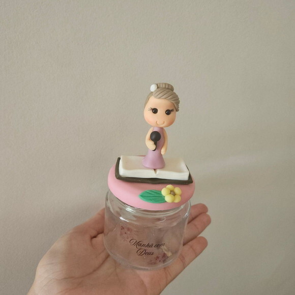 10 Potinhos de Vidro 150ml Personalizados Biscuit