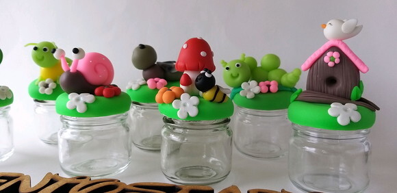 10 Potinhos de Vidro Lembrancinhas Bichinhos Jardim