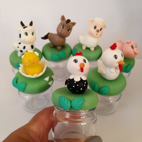10 Potinhos de Vidro Lembrancinha Fazendinha